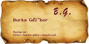 Burka Gábor névjegykártya